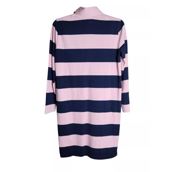 J Crew Always Rugby Dress NWT Women XXS Pink Navy Striped Long Sleeve J0518 - Picture 6 of 6